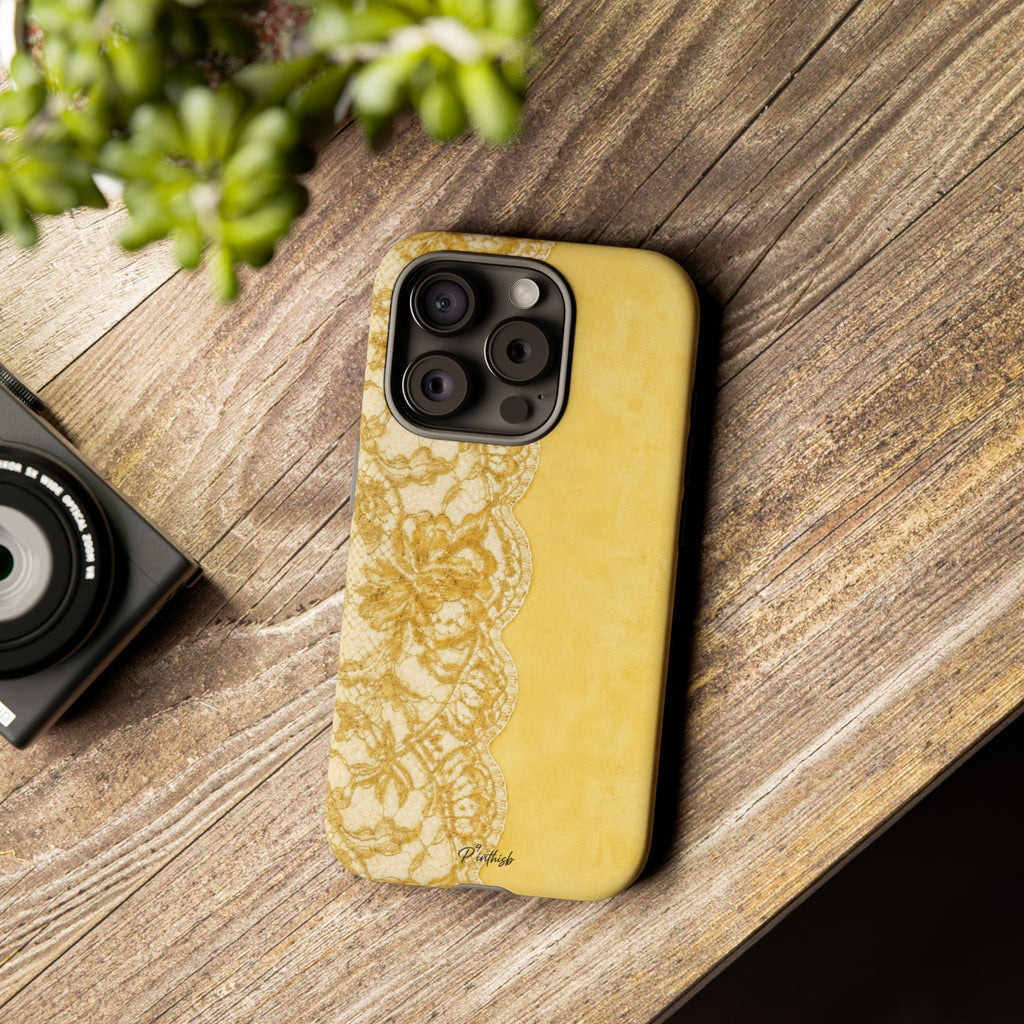 Yellow Vintage Lace Tough Case