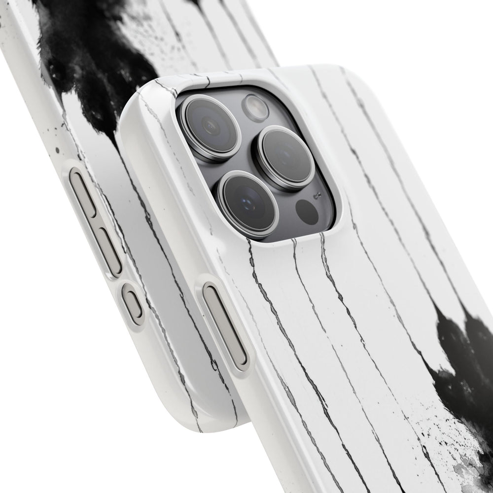 Black Ink Paw Print Snap Case