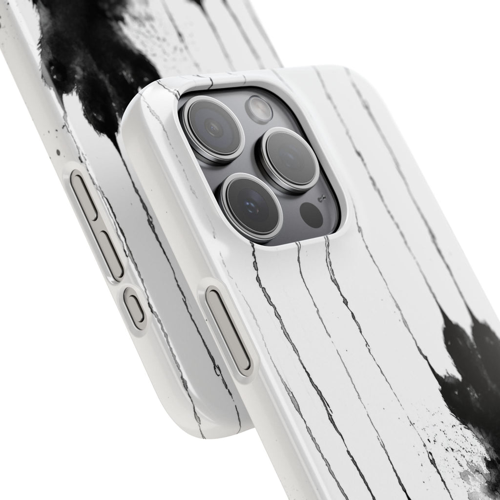 Black Ink Paw Print Snap Case