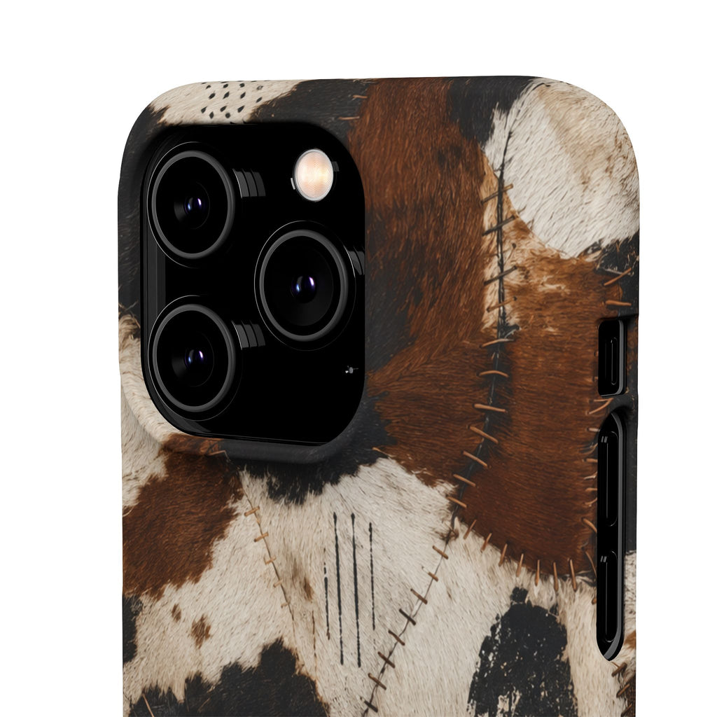Brown & Black Animal Print Snap Case