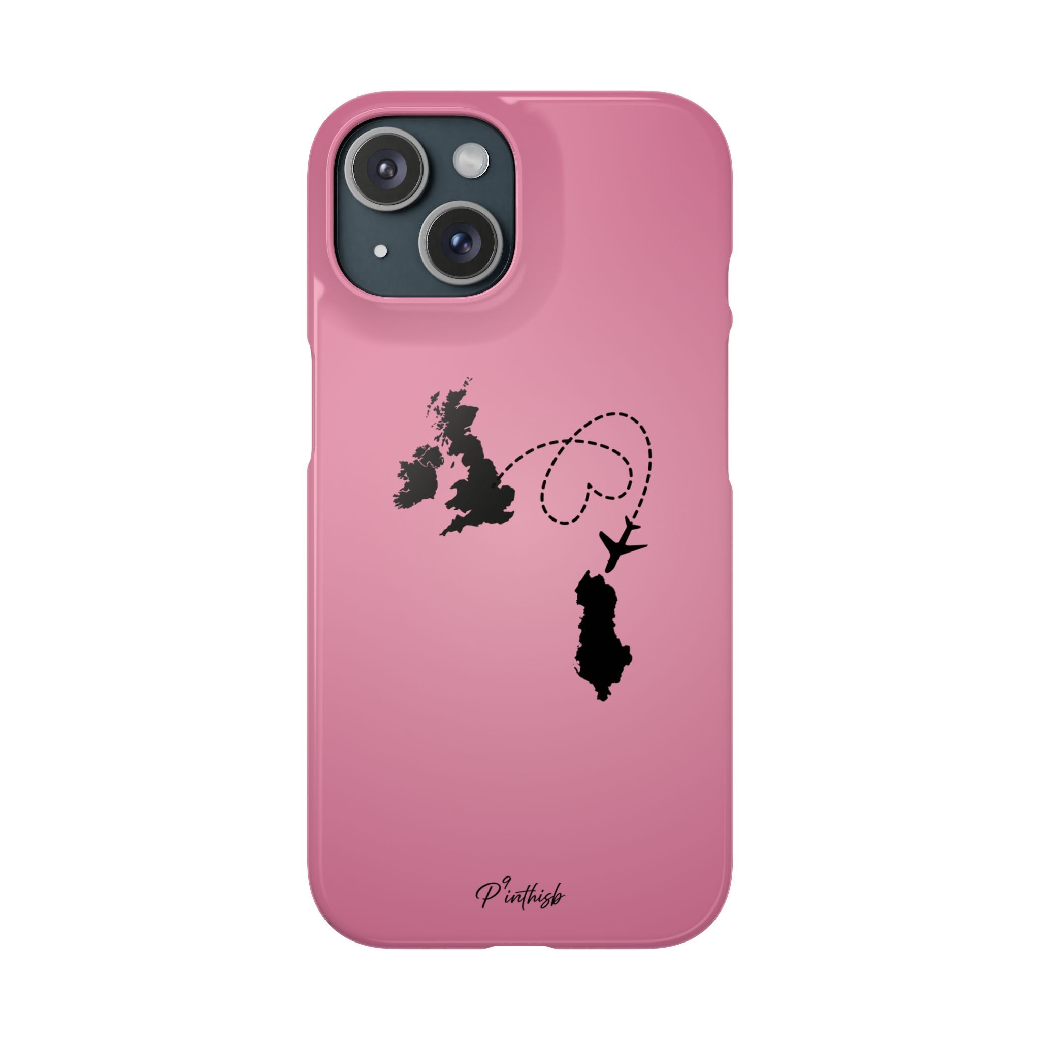UK to Albania Pink Snap Phone Case