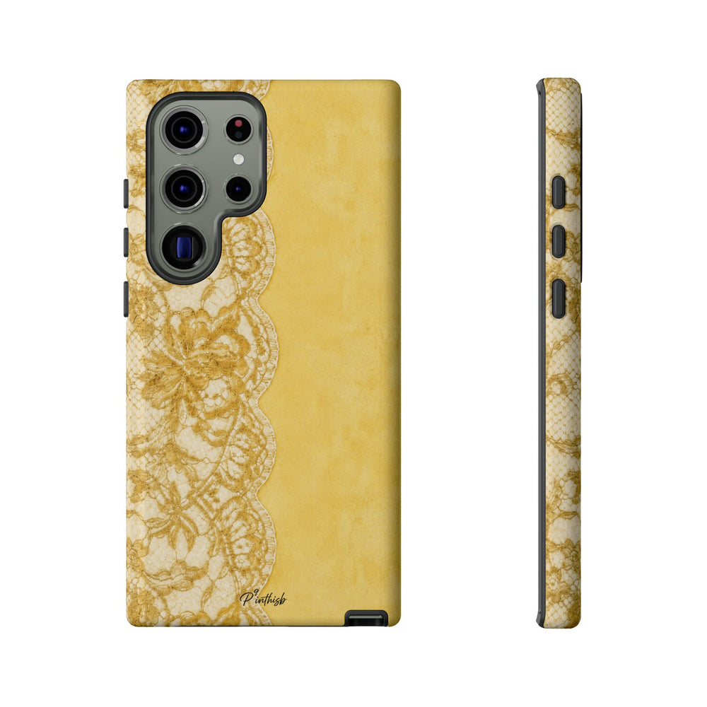 Yellow Vintage Lace Tough Case