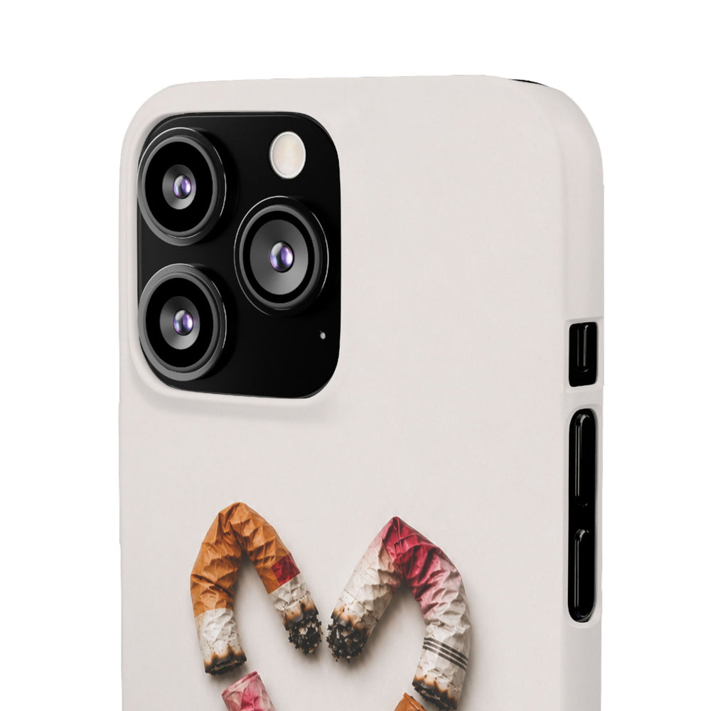 Cigarette Butts Heart Snap Case