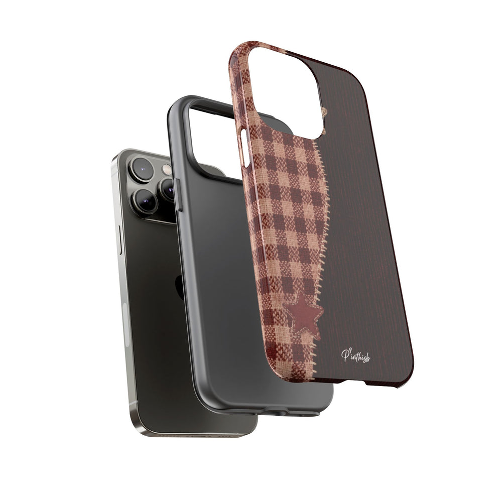 Rustic Plaid Stars Phone Case