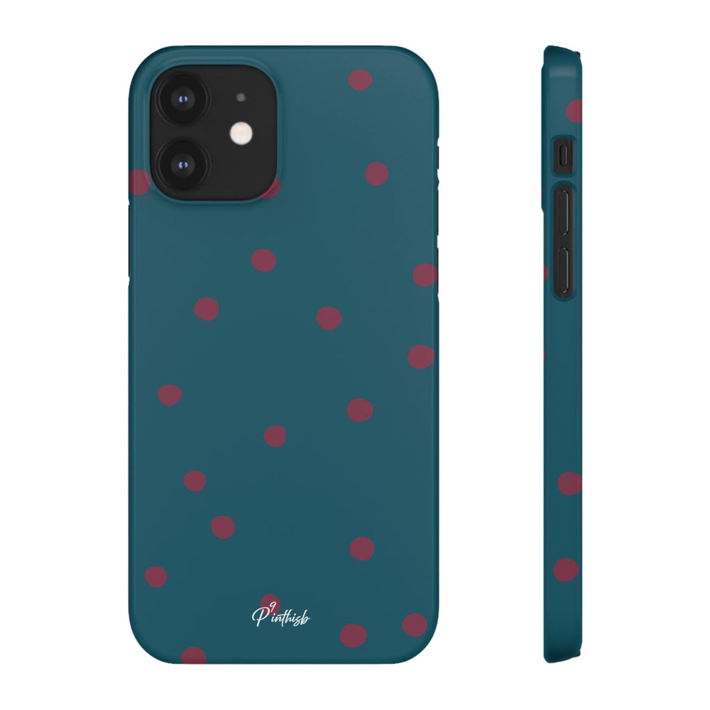 Teal & Burgundy Polka Dot Snap Phone Case
