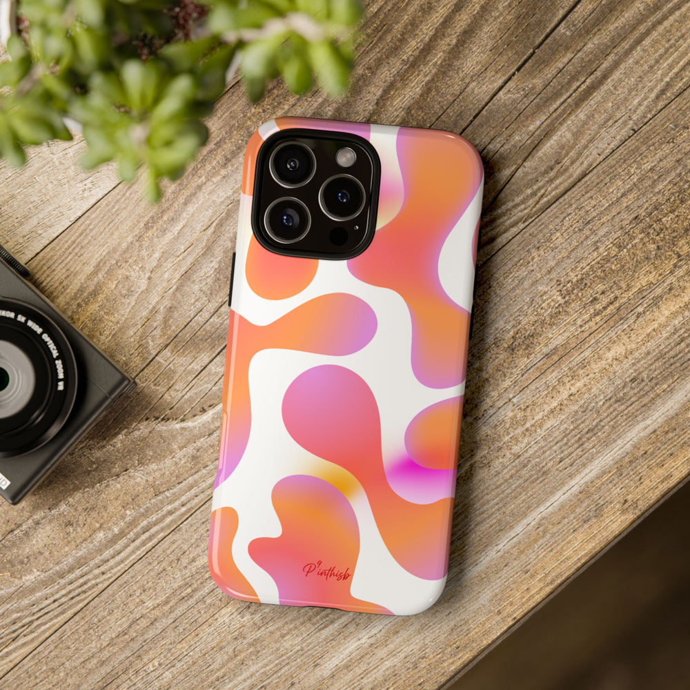 Abstract Orange Pink Camouflage Tough Phone Case