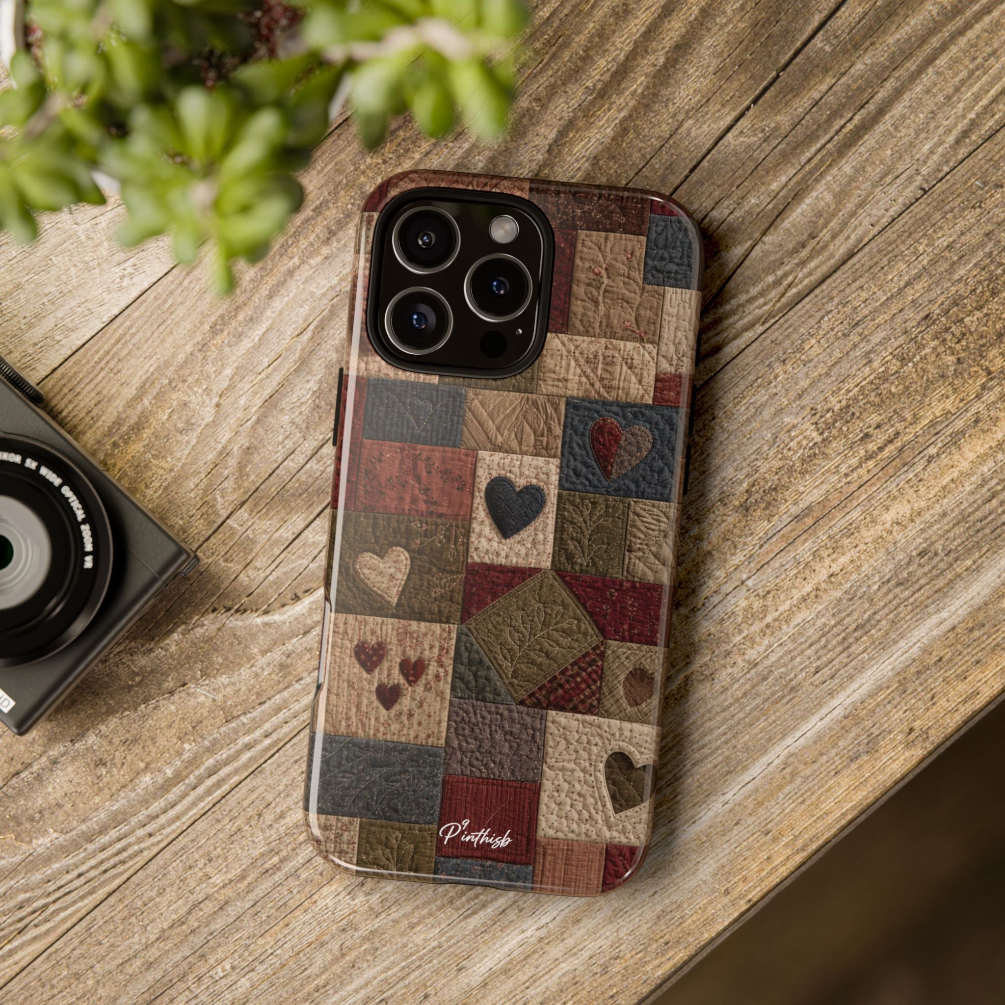 Patchwork Hearts Phone Case