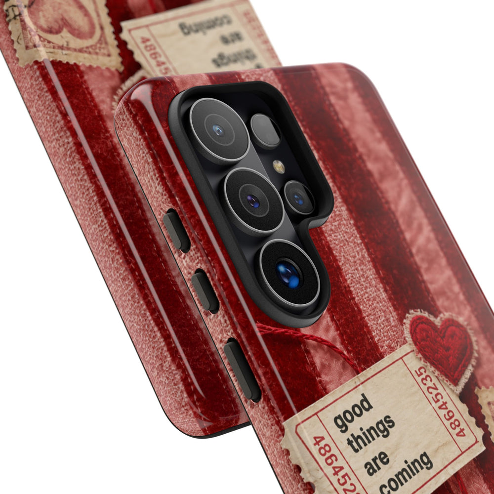 “Good Things Are Coming” Red Phone Case