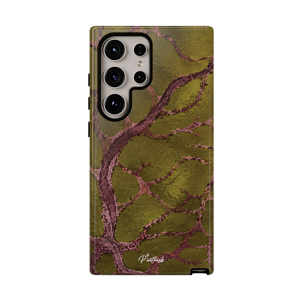 Olive & Rose Gold Tree Pattern Phone Case