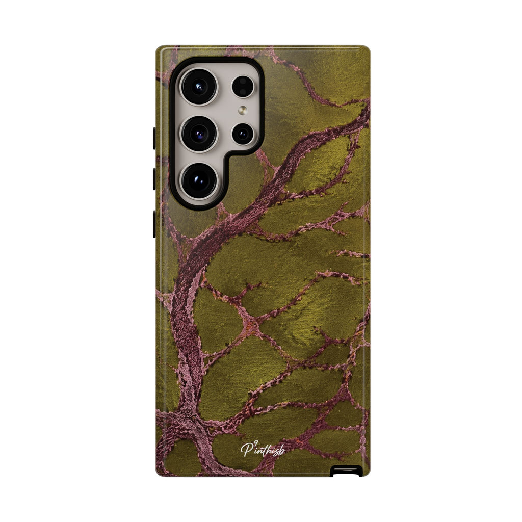 Olive & Rose Gold Tree Pattern Phone Case