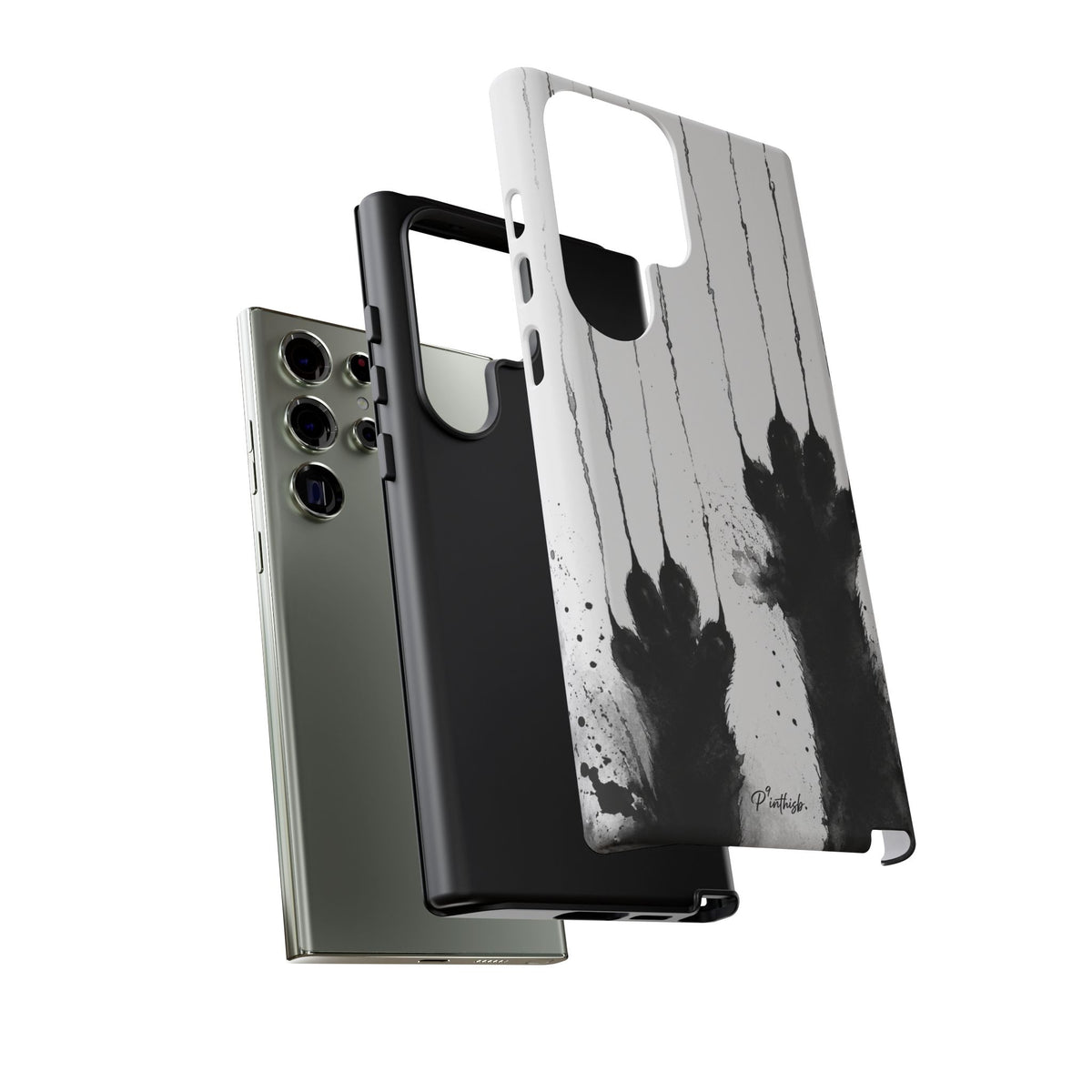 Black Ink Paw Print Tough Case