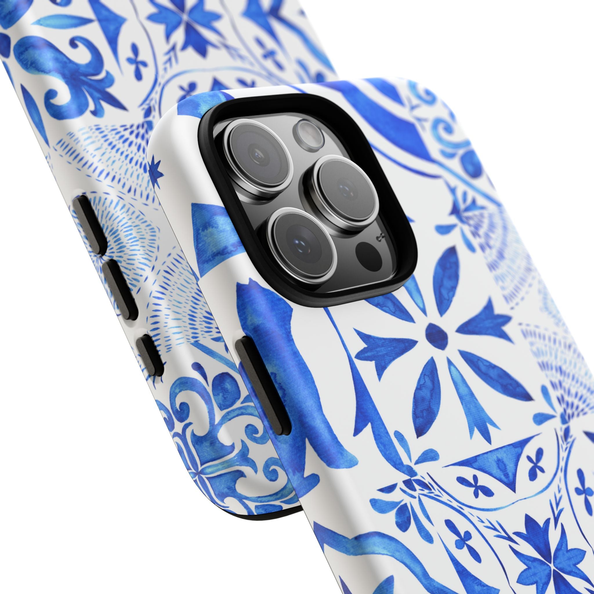Blue Tile Pattern Tough Phone Case