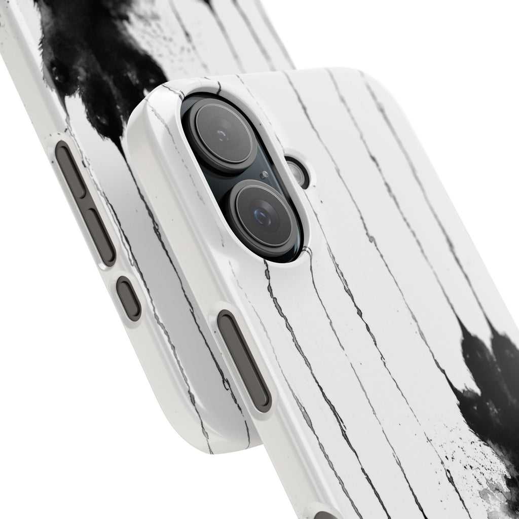 Black Ink Paw Print Snap Case