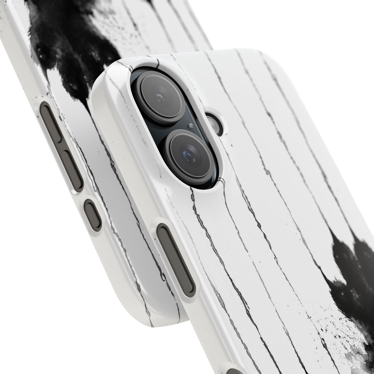 Black Ink Paw Print Snap Case