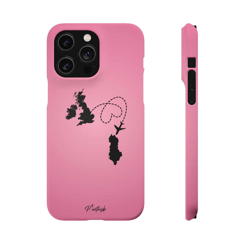 UK to Albania Pink Snap Phone Case