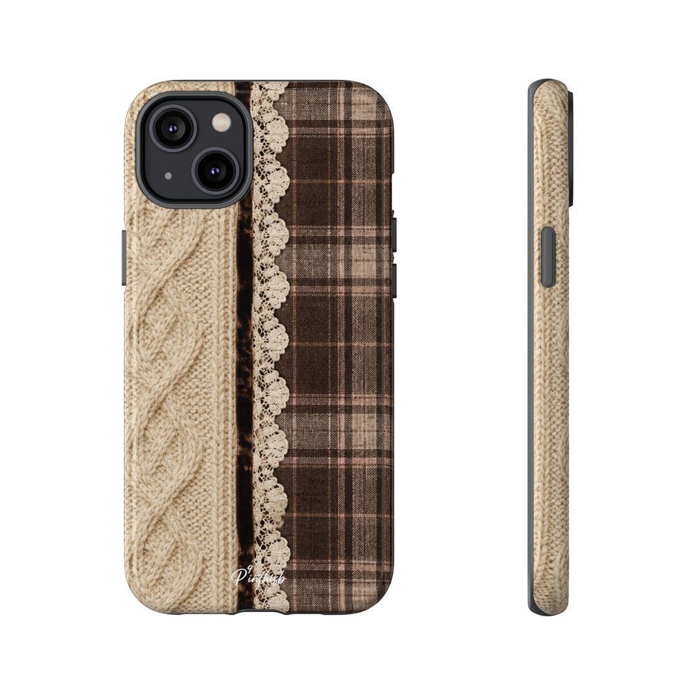 Cozy Plaid Knit Tough Phone Case