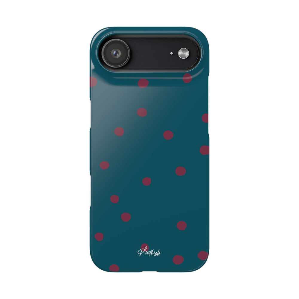 Teal & Burgundy Polka Dot Snap Phone Case