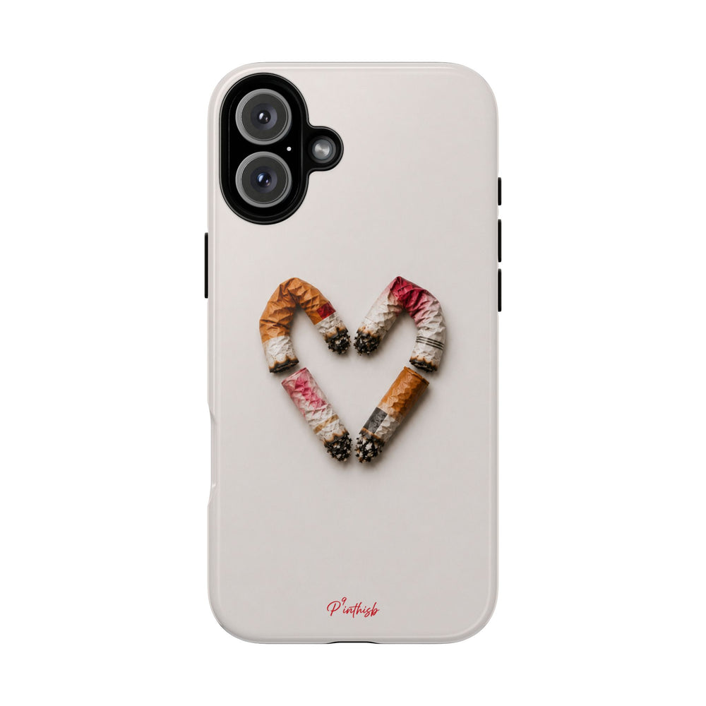 Cigarette Butts Heart Tough Case