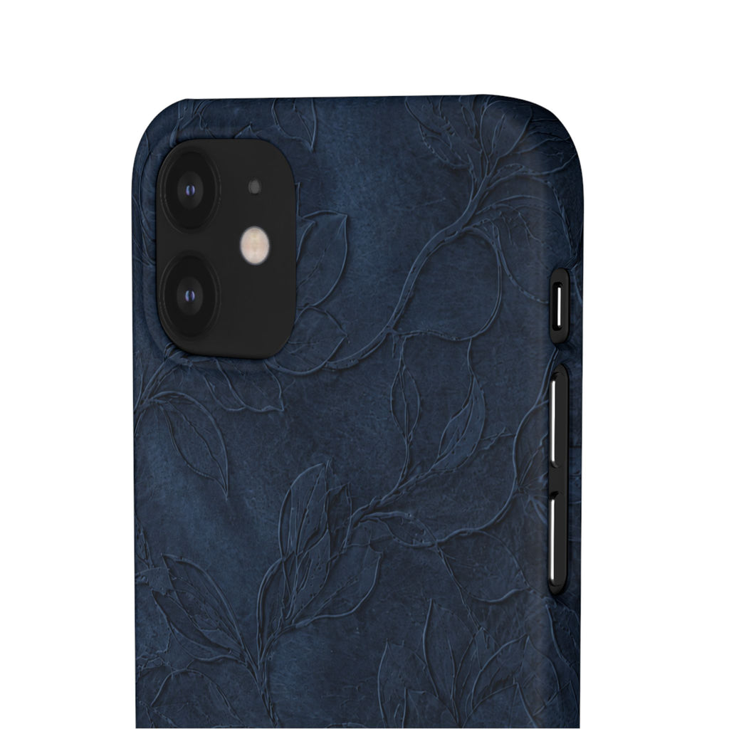 Navy Floral Textured Snap Case