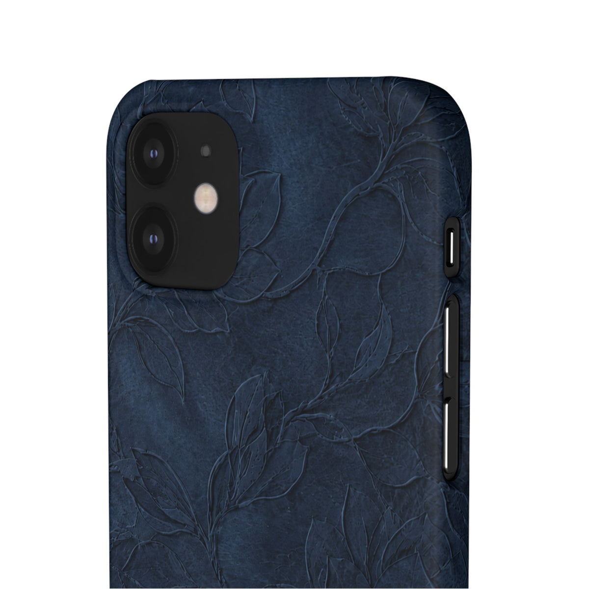 Navy Floral Textured Snap Case