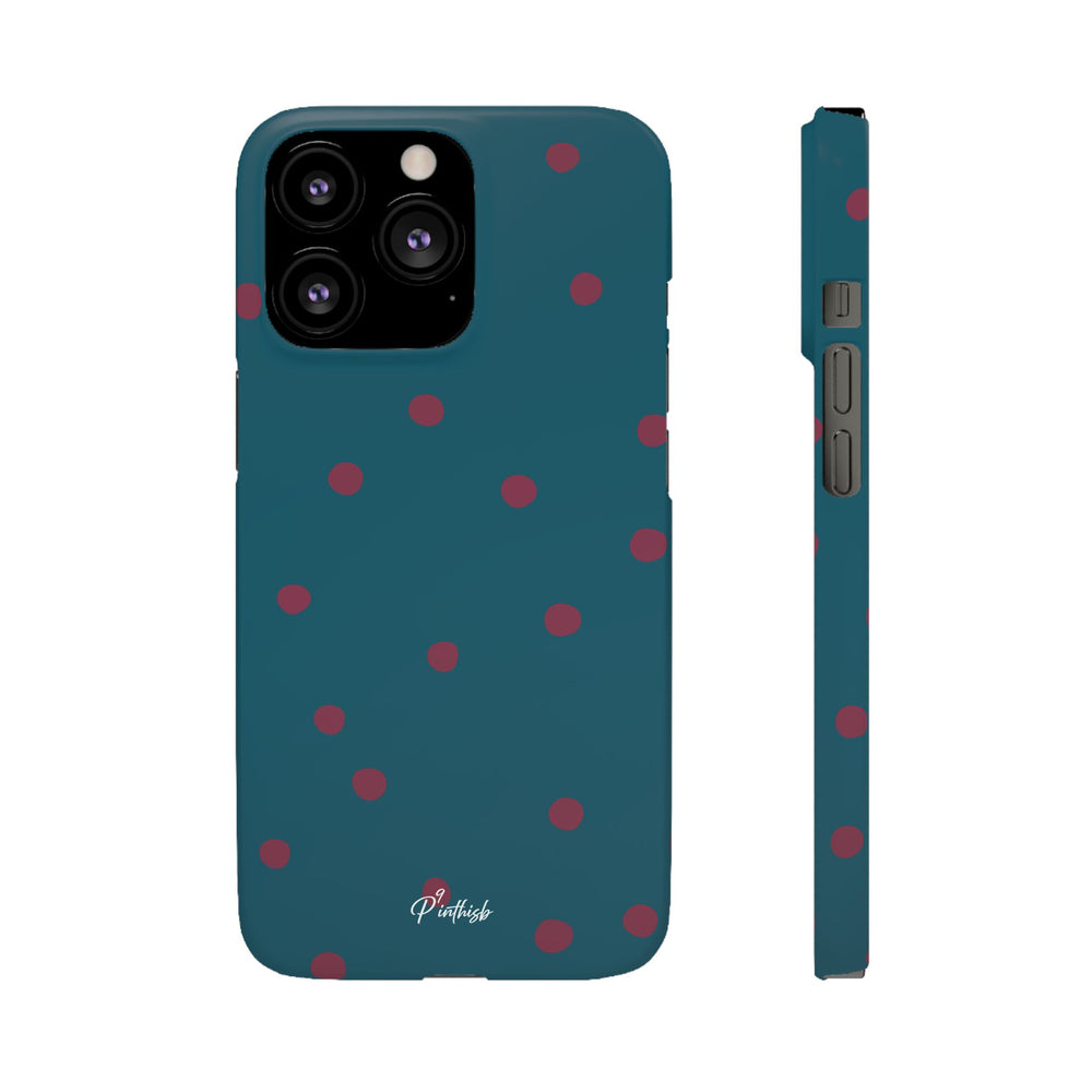 Teal & Burgundy Polka Dot Snap Phone Case