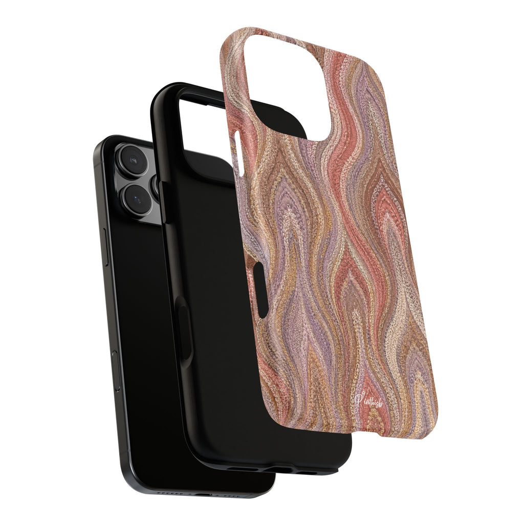 Wavy Peach & Mauve Tough Case