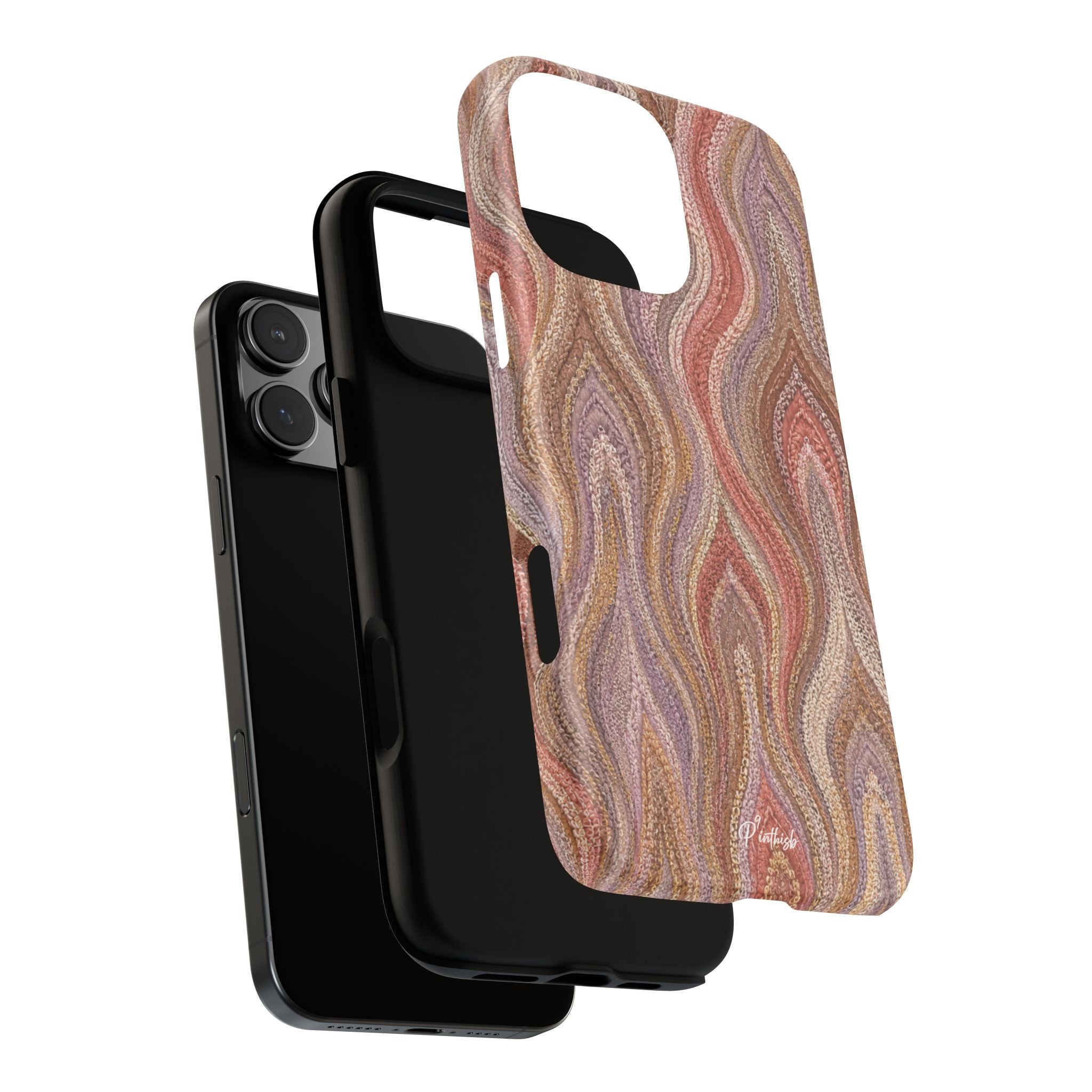 Wavy Peach & Mauve Tough Case