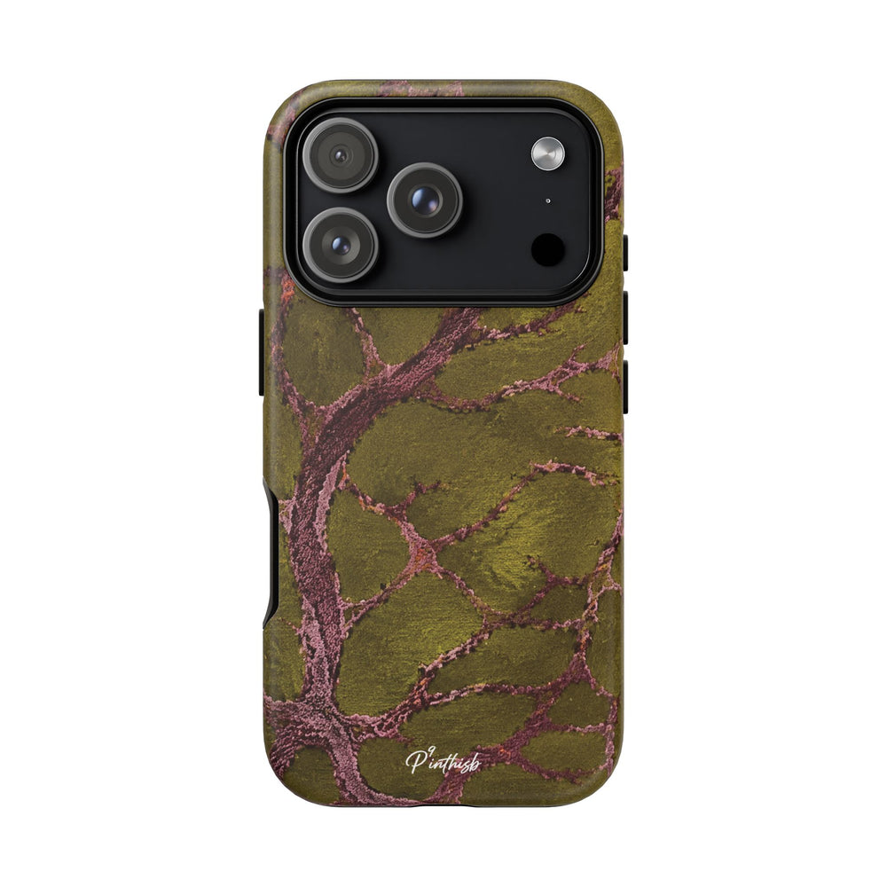 Olive & Rose Gold Tree Pattern Phone Case