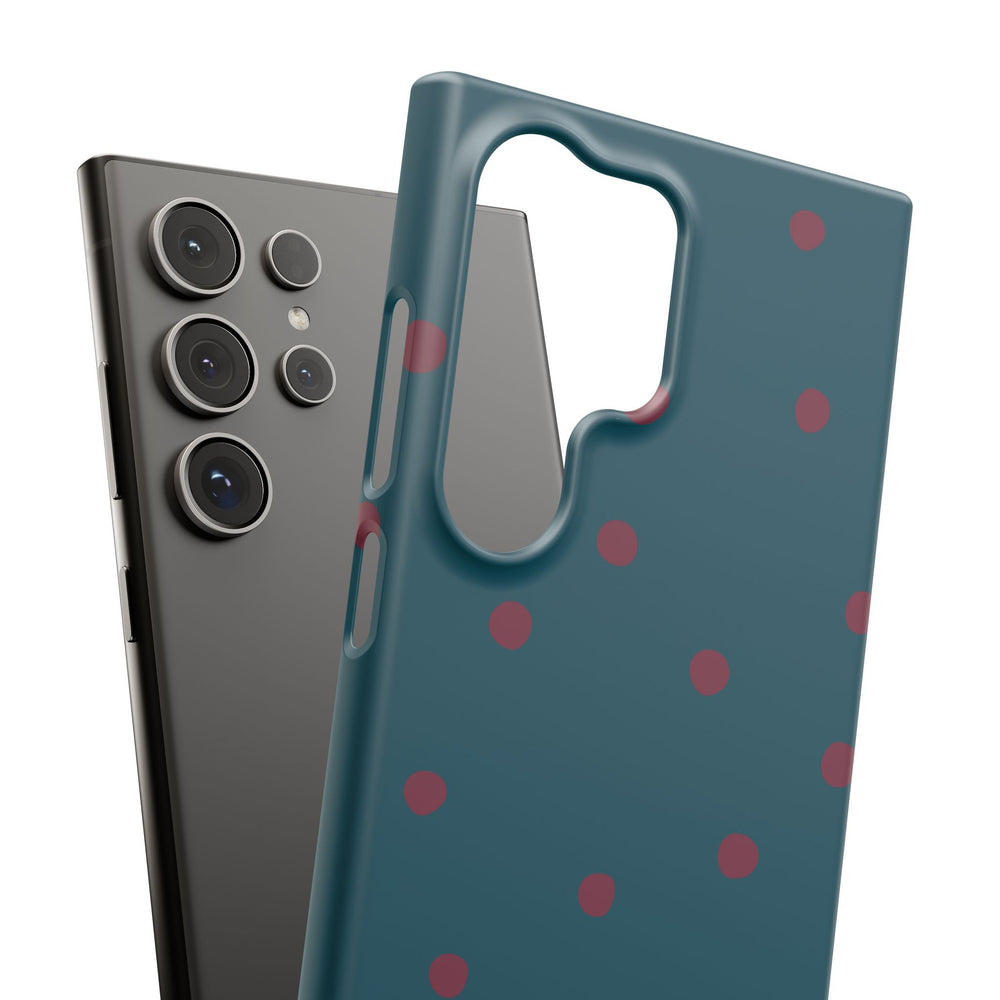 Teal & Burgundy Polka Dot Snap Phone Case