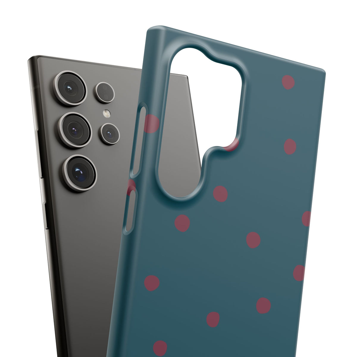 Teal & Burgundy Polka Dot Snap Phone Case