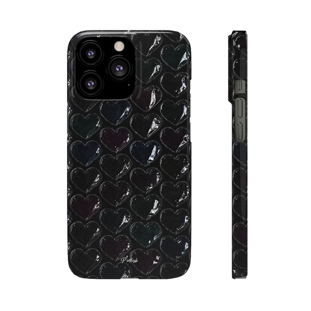 Black Pop Hearts Snap Case