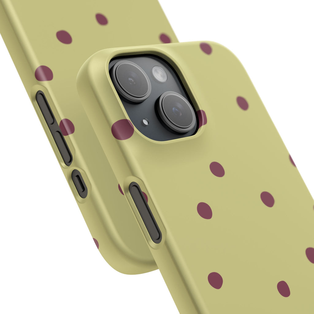 Yellow & Burgundy Polka Dot Snap Phone Case