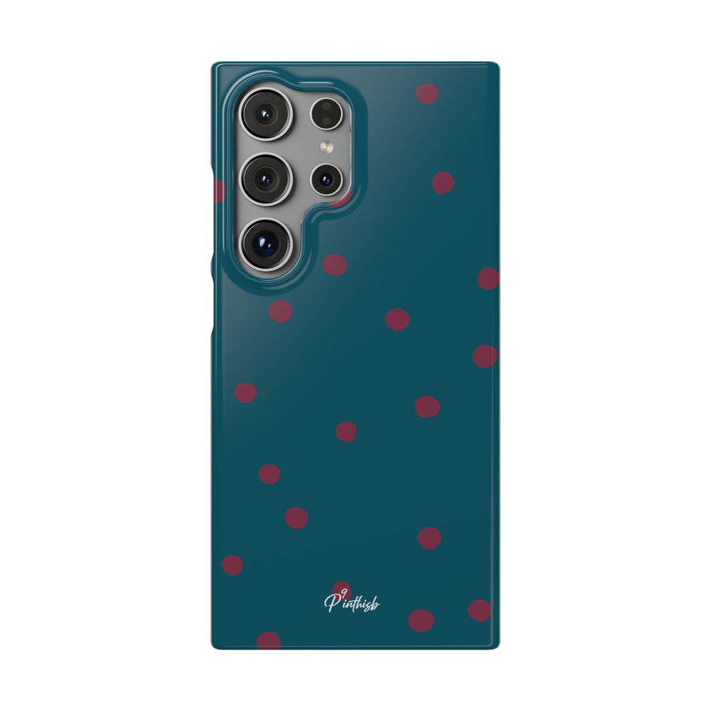Teal & Burgundy Polka Dot Snap Phone Case