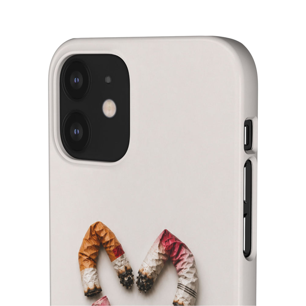 Cigarette Butts Heart Snap Case