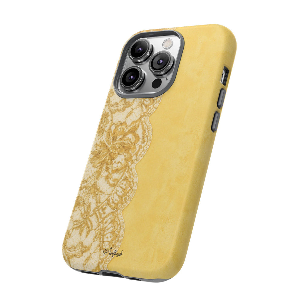 Yellow Vintage Lace Tough Case