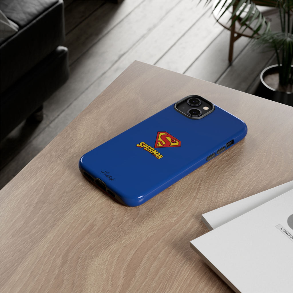 "SPERMAN" Parody Logo Tough Phone Case