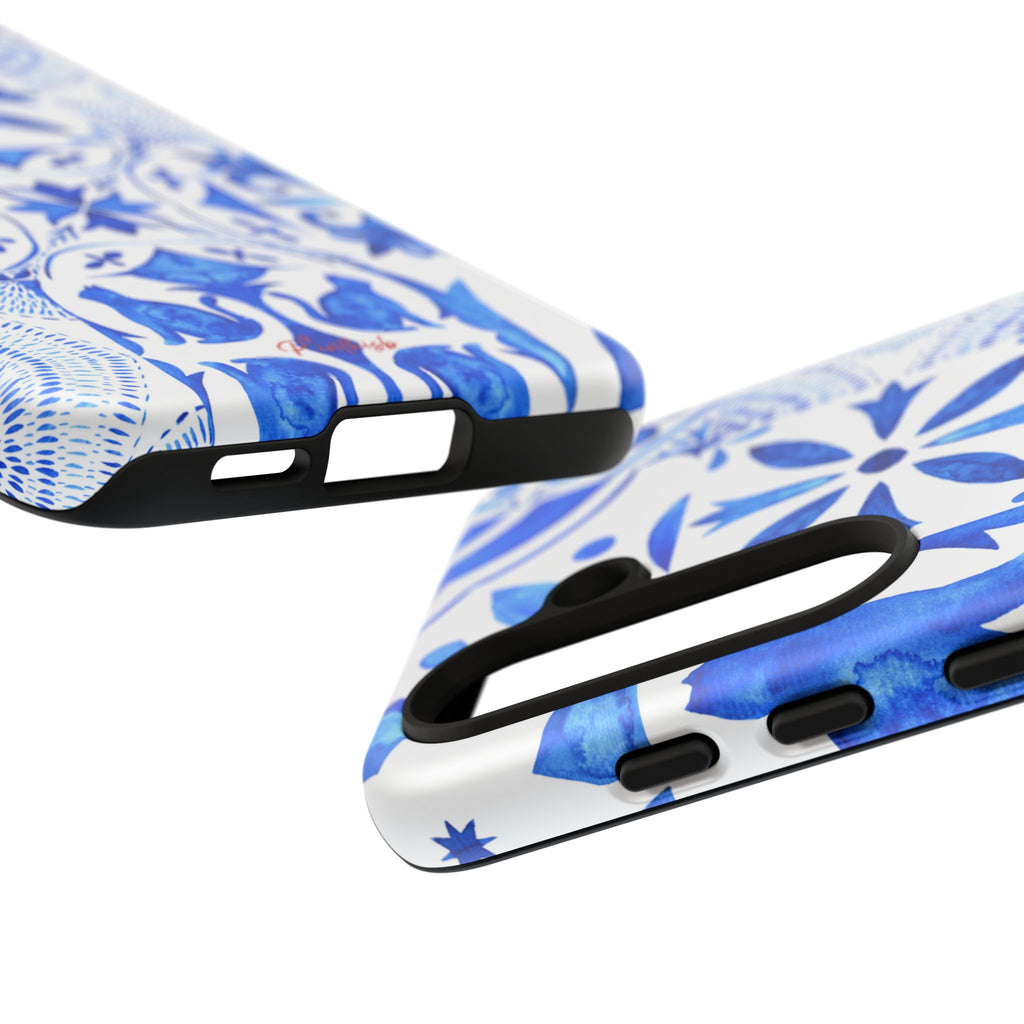 Blue Tile Pattern Tough Phone Case