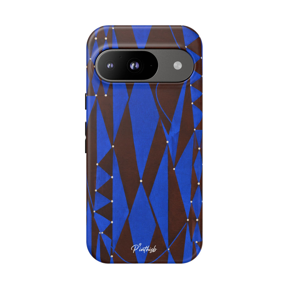 Geometric Blue Diamond Tough Phone Case