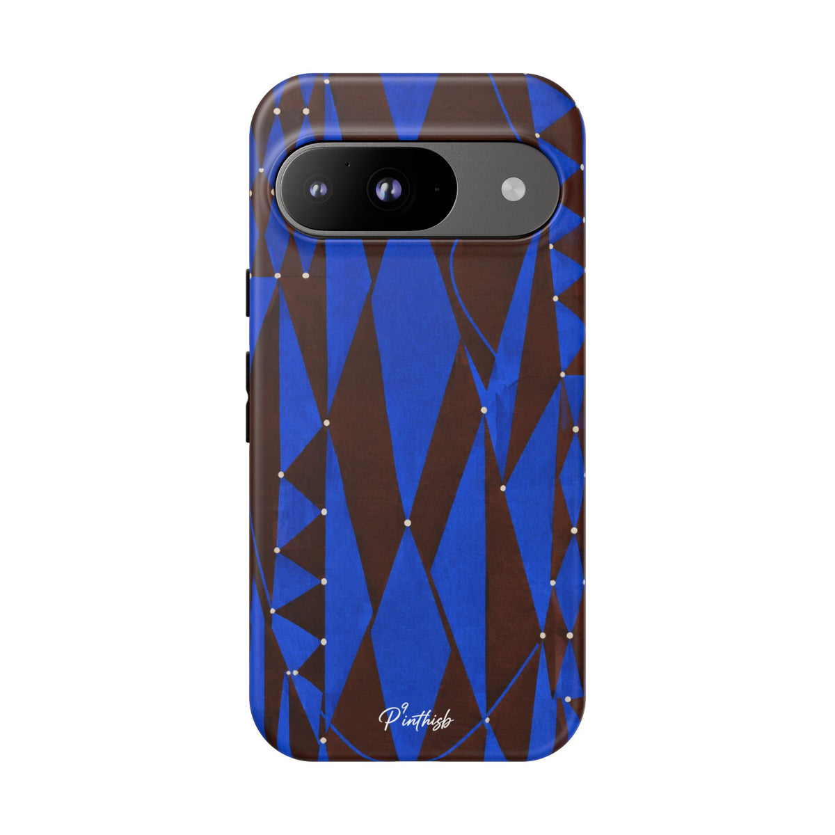 Geometric Blue Diamond Tough Phone Case