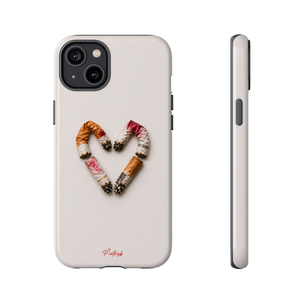 Cigarette Butts Heart Tough Case