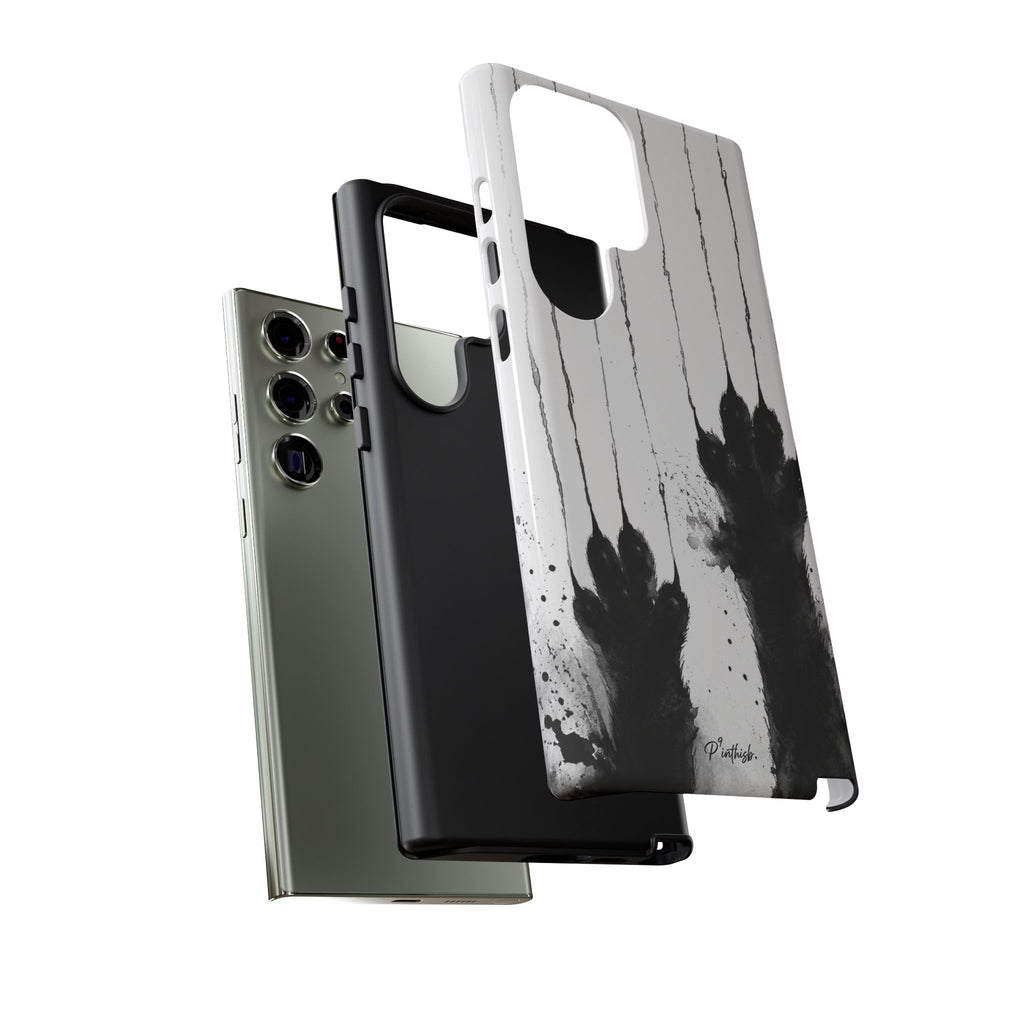 Black Ink Paw Print Tough Case