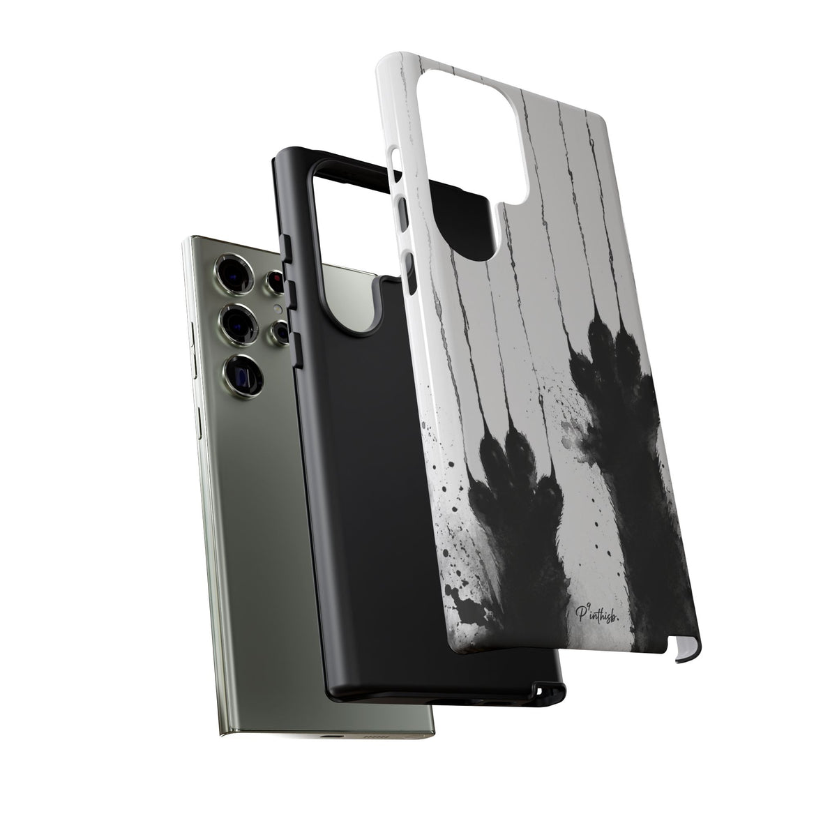 Black Ink Paw Print Tough Case