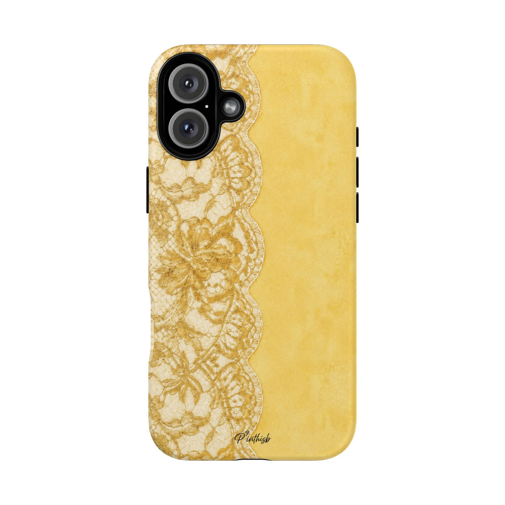 Yellow Vintage Lace Tough Case