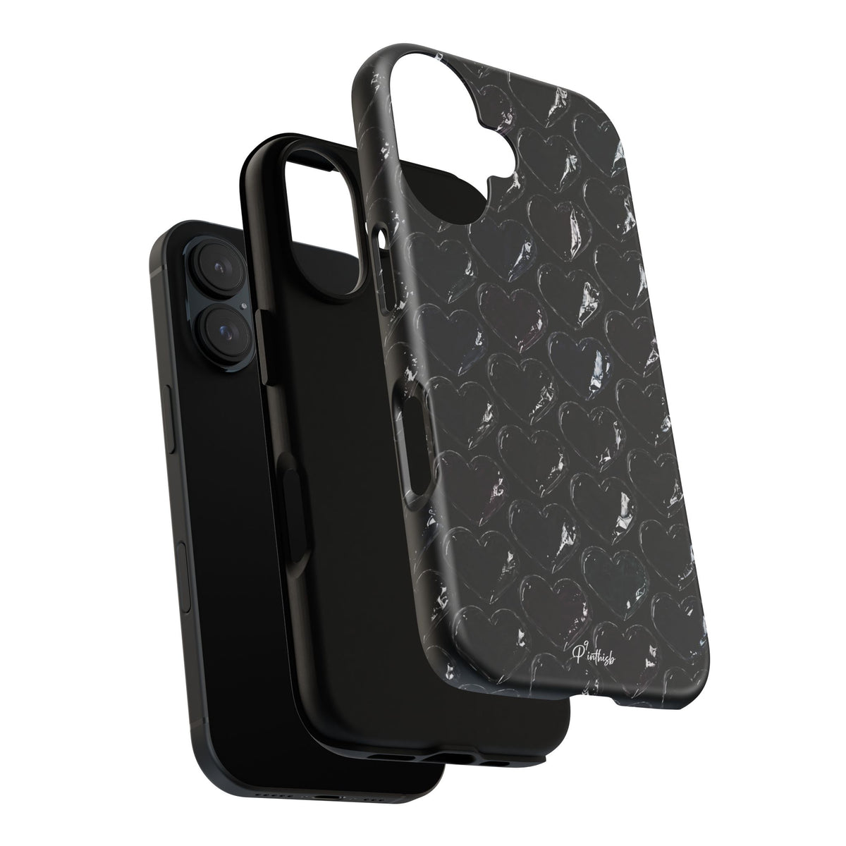 Black Pop Hearts Tough Case