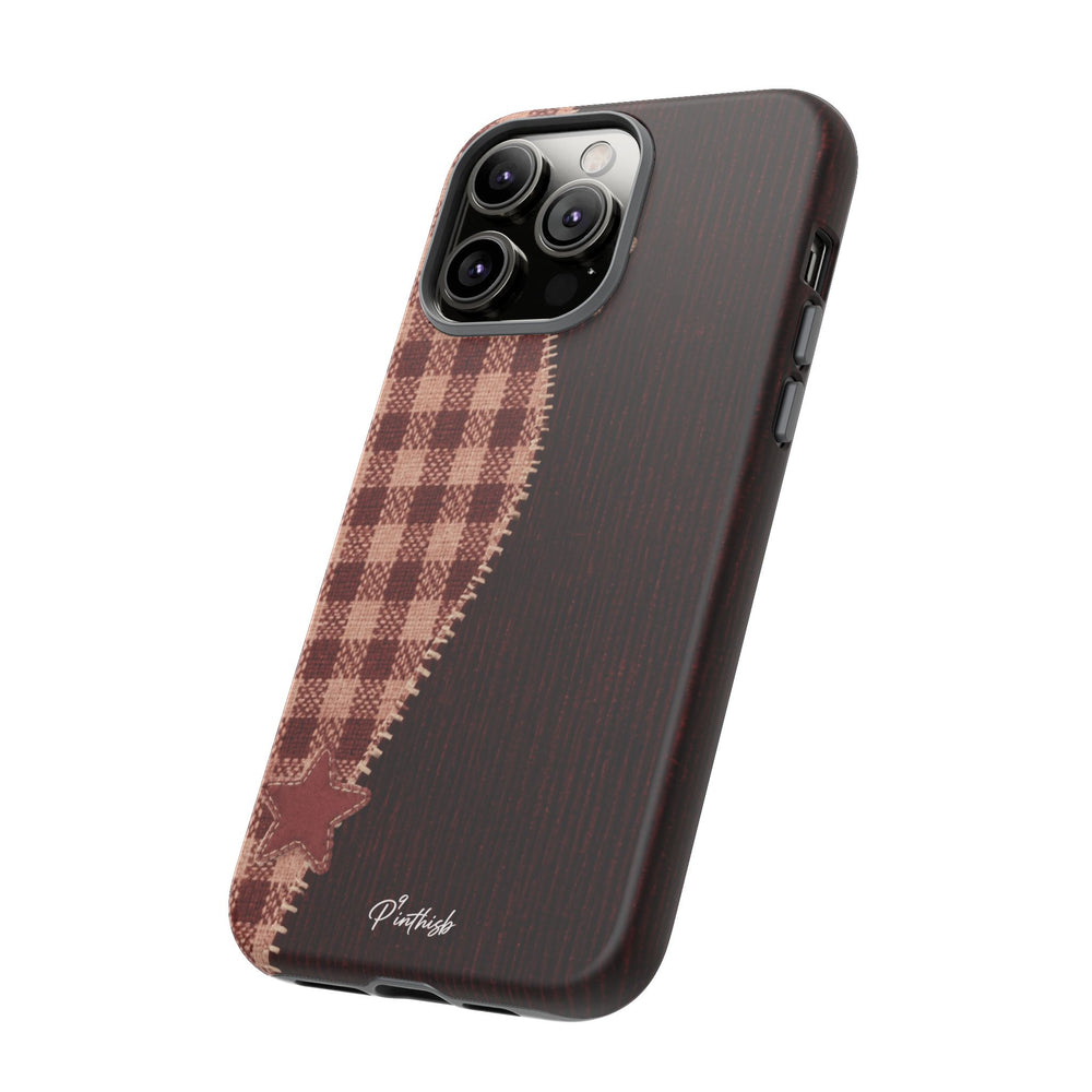 Rustic Plaid Stars Phone Case