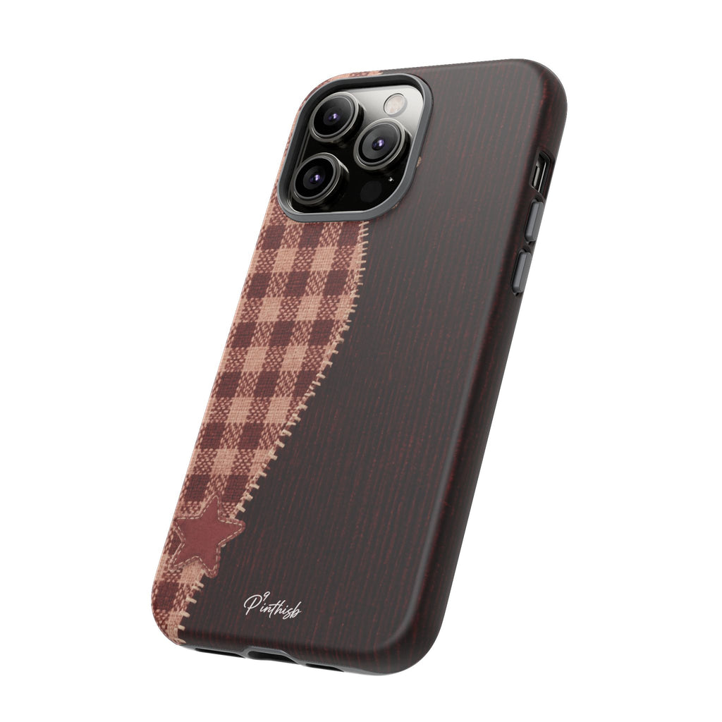 Rustic Plaid Stars Phone Case
