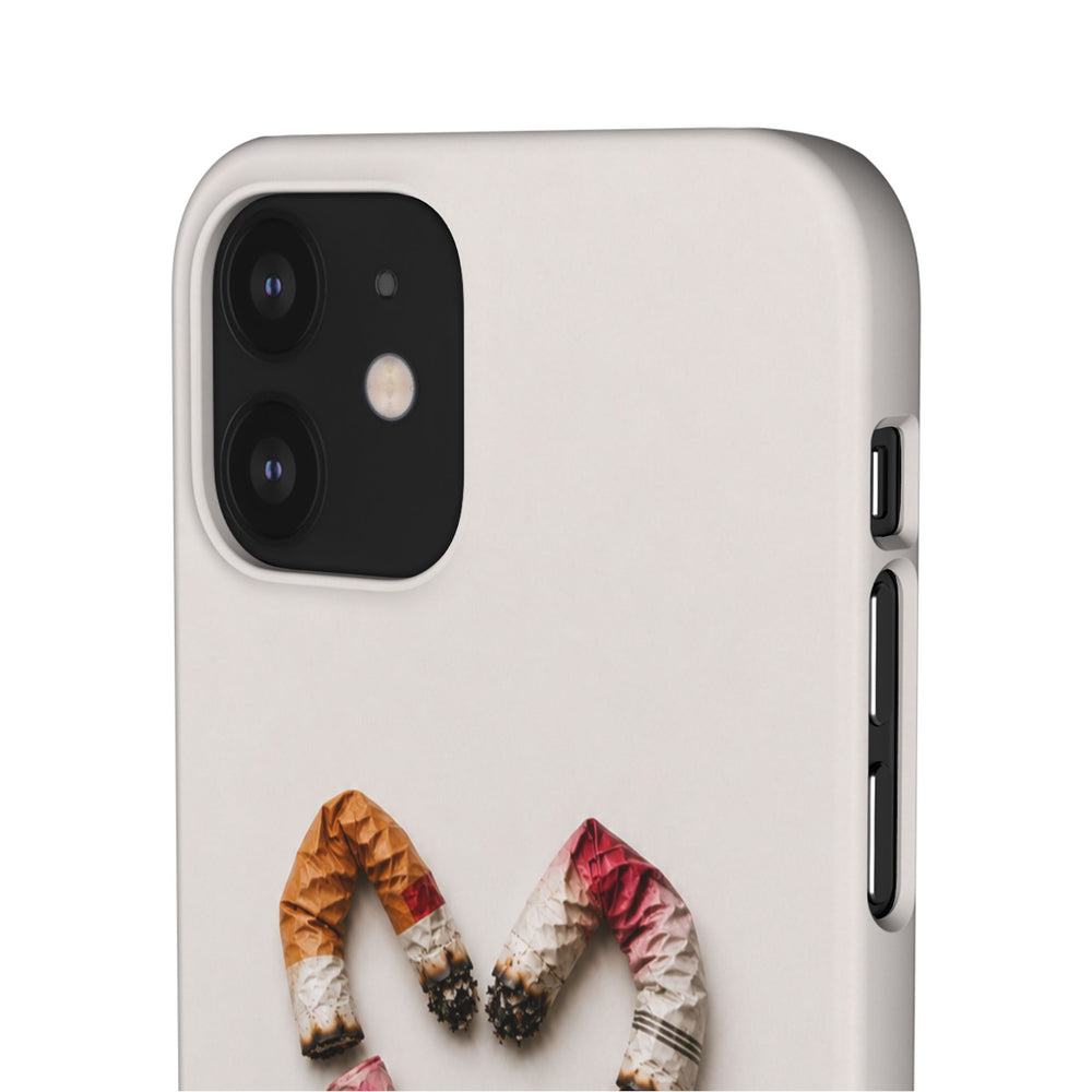 Cigarette Butts Heart Snap Case