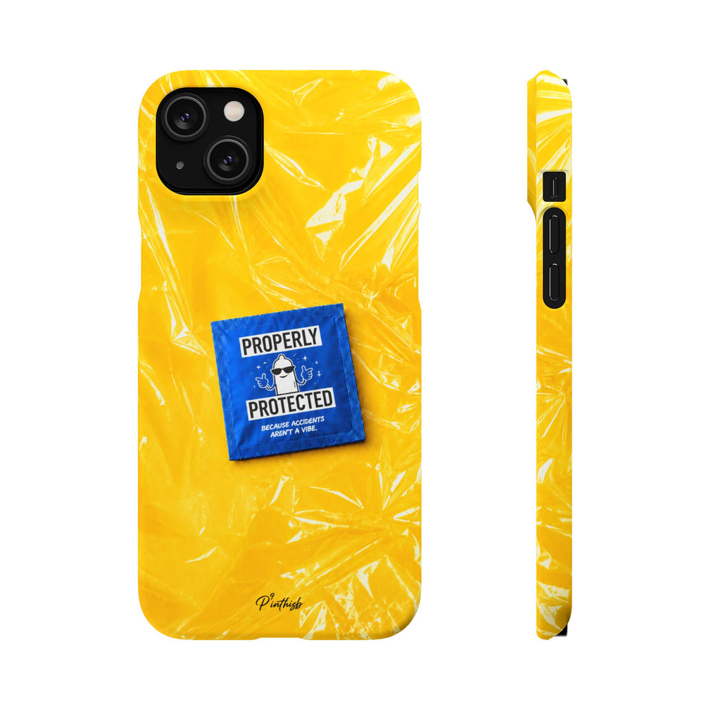 "Properly Protected" Graphic Snap Phone Case