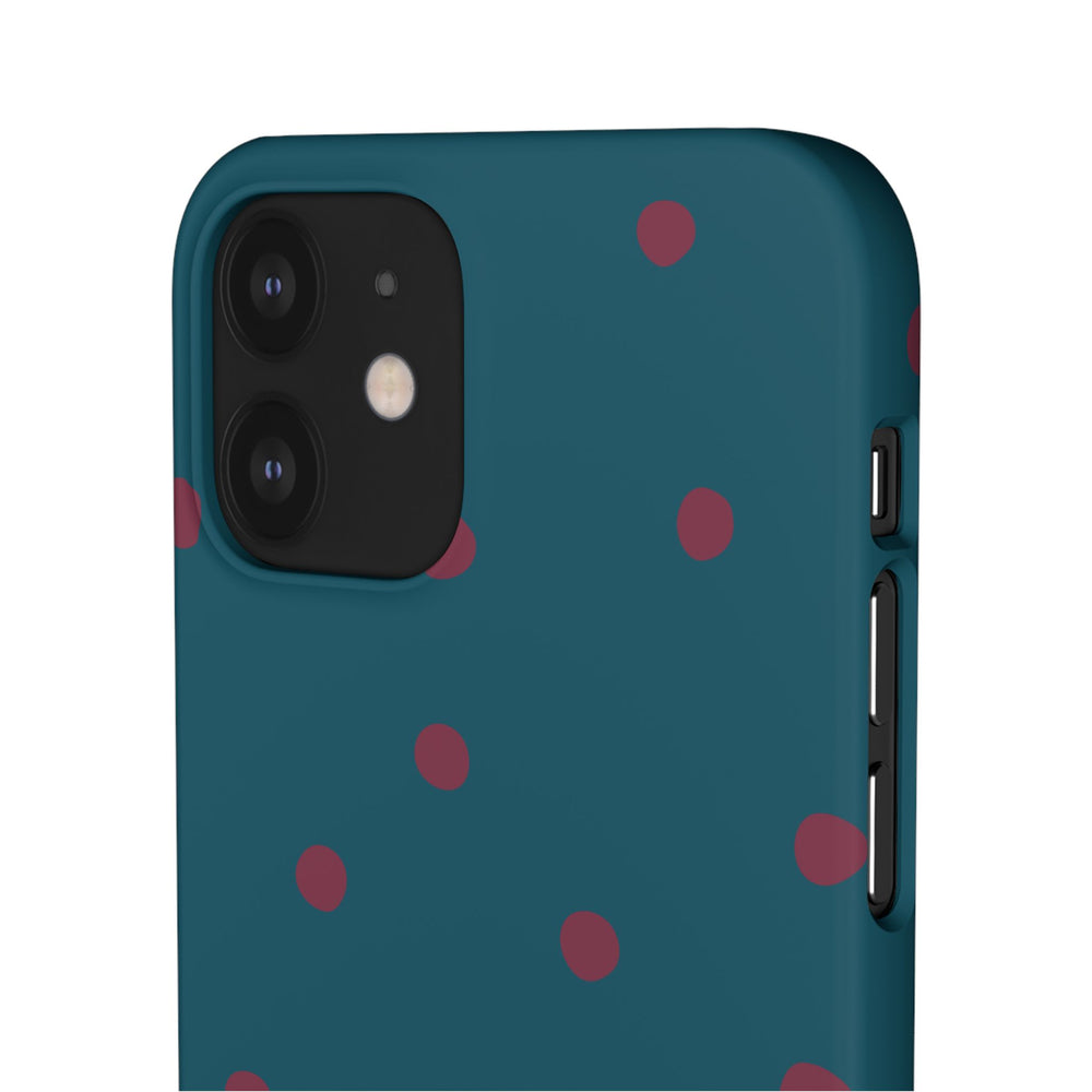 Teal & Burgundy Polka Dot Snap Phone Case