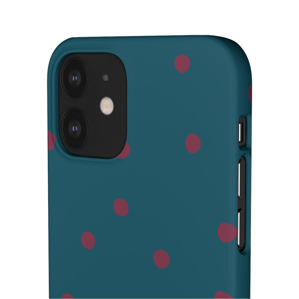 Teal & Burgundy Polka Dot Snap Phone Case